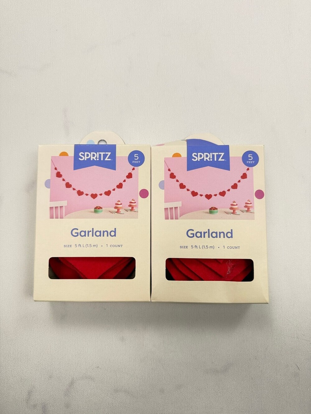 Spritz Garland Hanging Decoration Red 2020s 2 Pack